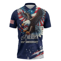 US Navy 250th Anniversary Zipper Polo Shirt Proudly Served Veteran - Wonder Print Shop