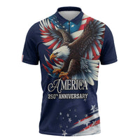 US Navy 250th Anniversary Zipper Polo Shirt Proudly Served Veteran - Wonder Print Shop