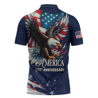US Navy 250th Anniversary Zipper Polo Shirt Proudly Served Veteran - Wonder Print Shop