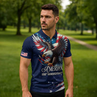 US Navy 250th Anniversary Zipper Polo Shirt Proudly Served Veteran - Wonder Print Shop