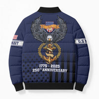 America 250th Anniversary Eagle Bomber Puffer Jacket Patriotic USA Flag - Wonder Print Shop