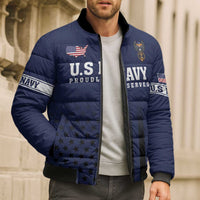 America 250th Anniversary Eagle Bomber Puffer Jacket Patriotic USA Flag - Wonder Print Shop