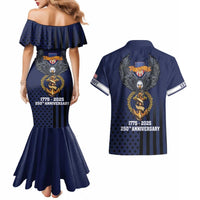 America 250th Anniversary Eagle Couples Matching Mermaid Dress and Hawaiian Shirt Patriotic USA Flag - Wonder Print Shop
