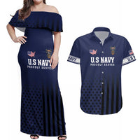 America 250th Anniversary Eagle Couples Matching Off Shoulder Maxi Dress and Hawaiian Shirt Patriotic USA Flag - Wonder Print Shop