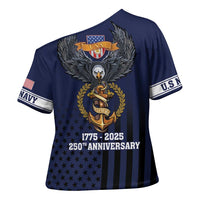 America 250th Anniversary Eagle Cross Shoulder Shirt Patriotic USA Flag - Wonder Print Shop