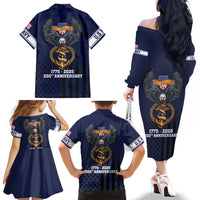 America 250th Anniversary Eagle Family Matching Off The Shoulder Long Sleeve Dress and Hawaiian Shirt Patriotic USA Flag - Wonder Print Shop