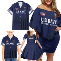 America 250th Anniversary Eagle Family Matching Off Shoulder Short Dress and Hawaiian Shirt Patriotic USA Flag - Wonder Print Shop