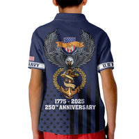 America 250th Anniversary Eagle Kid Polo Shirt Patriotic USA Flag - Wonder Print Shop