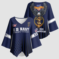 America 250th Anniversary Eagle Kimono Sleeve Blouse Patriotic USA Flag - Wonder Print Shop