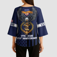 America 250th Anniversary Eagle Kimono Sleeve Blouse Patriotic USA Flag - Wonder Print Shop