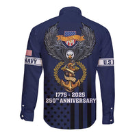 America 250th Anniversary Eagle Long Sleeve Button Shirt Patriotic USA Flag - Wonder Print Shop