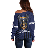 America 250th Anniversary Eagle Off Shoulder Sweater Patriotic USA Flag - Wonder Print Shop