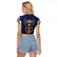 America 250th Anniversary Eagle Raglan Cropped T Shirt Patriotic USA Flag - Wonder Print Shop