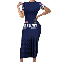 America 250th Anniversary Eagle Short Sleeve Bodycon Dress Patriotic USA Flag - Wonder Print Shop