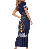 America 250th Anniversary Eagle Short Sleeve Bodycon Dress Patriotic USA Flag - Wonder Print Shop