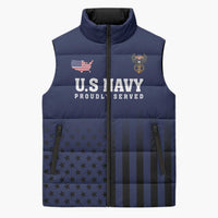 America 250th Anniversary Eagle Sleeveless Puffer Jacket Patriotic USA Flag - Wonder Print Shop