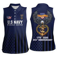 America 250th Anniversary Eagle Women Sleeveless Polo Shirt Patriotic USA Flag - Wonder Print Shop