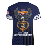 America 250th Anniversary Eagle Women V-Neck T-Shirt Patriotic USA Flag - Wonder Print Shop