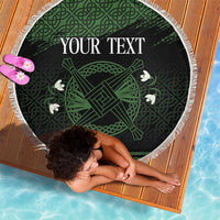 Personalized Imbolc Blessed Celtic Knot Beach Blanket Brigids Cross Symbol - Wonder Print Shop