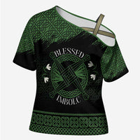 Personalized Imbolc Blessed Celtic Knot Cross Shoulder Shirt Brigids Cross Symbol - Wonder Print Shop
