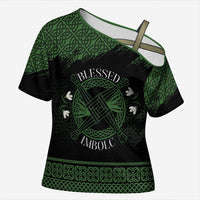 Personalized Imbolc Blessed Celtic Knot Cross Shoulder Shirt Brigids Cross Symbol - Wonder Print Shop