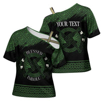 Personalized Imbolc Blessed Celtic Knot Cross Shoulder Shirt Brigids Cross Symbol - Wonder Print Shop
