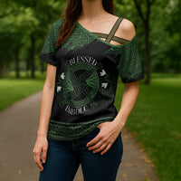 Personalized Imbolc Blessed Celtic Knot Cross Shoulder Shirt Brigids Cross Symbol - Wonder Print Shop