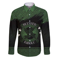 Personalized Imbolc Blessed Celtic Knot Family Matching Long Sleeve Bodycon Dress and Hawaiian Shirt Brigids Cross Symbol - Wonder Print Shop