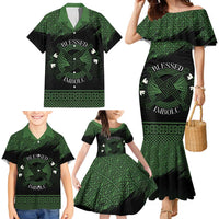 Personalized Imbolc Blessed Celtic Knot Family Matching Mermaid Dress and Hawaiian Shirt Brigids Cross Symbol - Wonder Print Shop