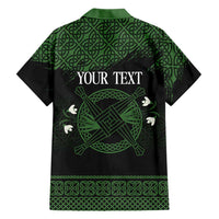 Personalized Imbolc Blessed Celtic Knot Family Matching Off The Shoulder Long Sleeve Dress and Hawaiian Shirt Brigids Cross Symbol - Wonder Print Shop