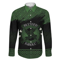 Personalized Imbolc Blessed Celtic Knot Family Matching Off The Shoulder Long Sleeve Dress and Hawaiian Shirt Brigids Cross Symbol - Wonder Print Shop