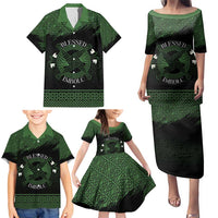 Personalized Imbolc Blessed Celtic Knot Family Matching Puletasi and Hawaiian Shirt Brigids Cross Symbol - Wonder Print Shop