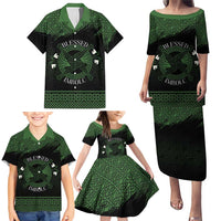 Personalized Imbolc Blessed Celtic Knot Family Matching Puletasi and Hawaiian Shirt Brigids Cross Symbol - Wonder Print Shop