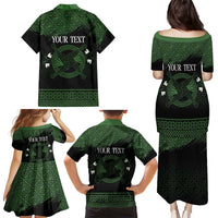Personalized Imbolc Blessed Celtic Knot Family Matching Puletasi and Hawaiian Shirt Brigids Cross Symbol - Wonder Print Shop