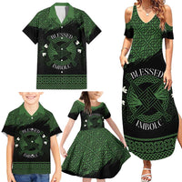 Personalized Imbolc Blessed Celtic Knot Family Matching Summer Maxi Dress and Hawaiian Shirt Brigids Cross Symbol - Wonder Print Shop