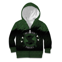Personalized Imbolc Blessed Celtic Knot Kid Hoodie Brigids Cross Symbol - Wonder Print Shop