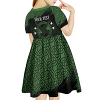 Personalized Imbolc Blessed Celtic Knot Kid Short Sleeve Dress Brigids Cross Symbol - Wonder Print Shop