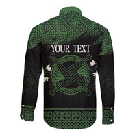 Personalized Imbolc Blessed Celtic Knot Long Sleeve Button Shirt Brigids Cross Symbol - Wonder Print Shop