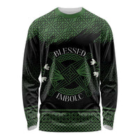 Personalized Imbolc Blessed Celtic Knot Long Sleeve Shirt Brigids Cross Symbol - Wonder Print Shop