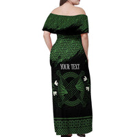 Personalized Imbolc Blessed Celtic Knot Off Shoulder Maxi Dress Brigids Cross Symbol - Wonder Print Shop
