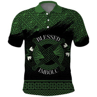 Personalized Imbolc Blessed Celtic Knot Polo Shirt Brigids Cross Symbol - Wonder Print Shop
