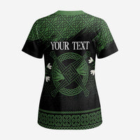 Personalized Imbolc Blessed Celtic Knot Scrub Top Brigids Cross Symbol - Wonder Print Shop