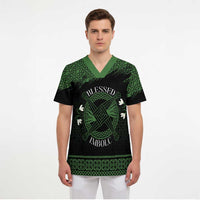 Personalized Imbolc Blessed Celtic Knot Scrub Top Brigids Cross Symbol - Wonder Print Shop