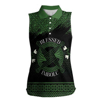 Personalized Imbolc Blessed Celtic Knot Women Sleeveless Polo Shirt Brigids Cross Symbol - Wonder Print Shop