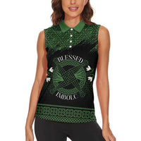 Personalized Imbolc Blessed Celtic Knot Women Sleeveless Polo Shirt Brigids Cross Symbol - Wonder Print Shop