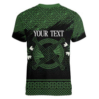 Personalized Imbolc Blessed Celtic Knot Women V-Neck T-Shirt Brigids Cross Symbol - Wonder Print Shop