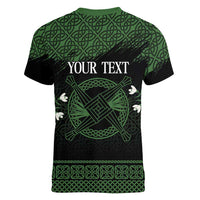 Personalized Imbolc Blessed Celtic Knot Women V-Neck T-Shirt Brigids Cross Symbol - Wonder Print Shop