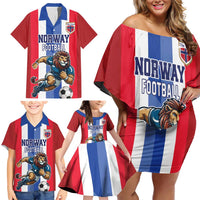 Custom Norway Football Family Matching Off Shoulder Short Dress and Hawaiian Shirt The Lions Champion 2024 - Wonder Print Shop