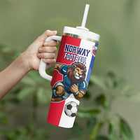 Custom Norway Football Tumbler With Handle The Lions Champion 2024 - Wonder Print Shop