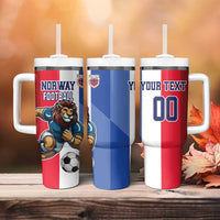 Custom Norway Football Tumbler With Handle The Lions Champion 2024 - Wonder Print Shop